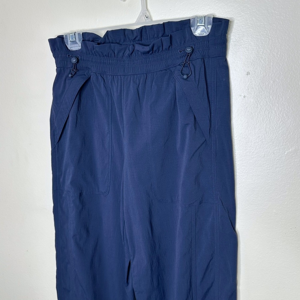 Athleta Trekkie High Rise Parachute Pants Navy Blue Elastic Waist Hiking Size 4 - Picture 11 of 12
